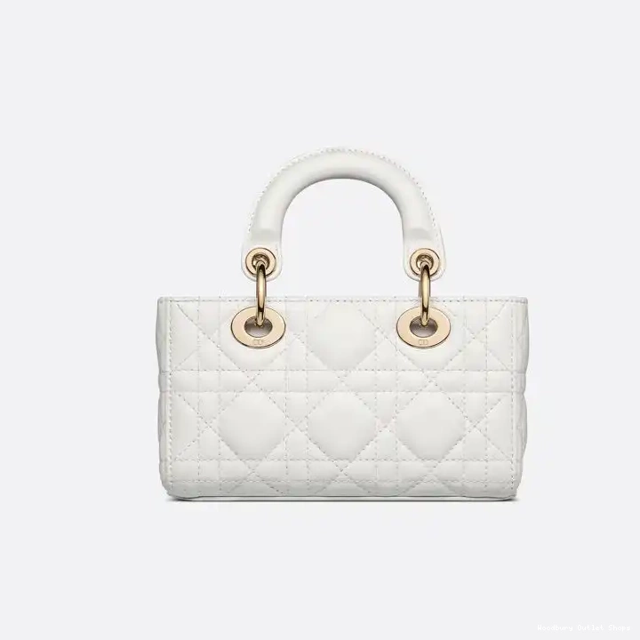 Cheap Lady D-Joy Bag Cannage White Micro Lambskin 0506 Hot Sale